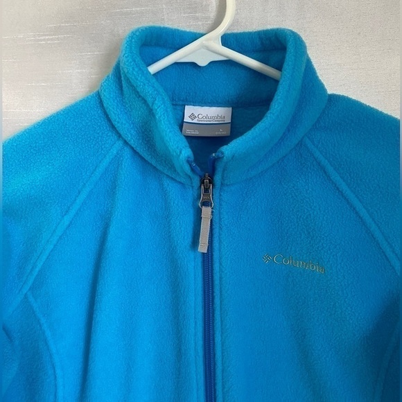Columbia Full Zip Fleece Jacket Turquoise Youth Lg (14-16) - Picture 3 of 10